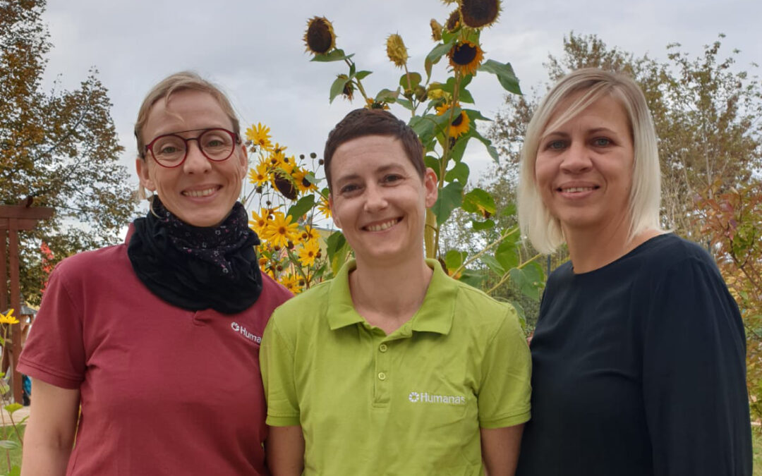 Melanie Kersten, Elke Hortig und Sandra Wulf arbeiten gemeinsam im Wohnpark Schönebeck.